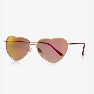 ♥️BOGO♥️New Express Pink Mirrored Heart Sunglasses