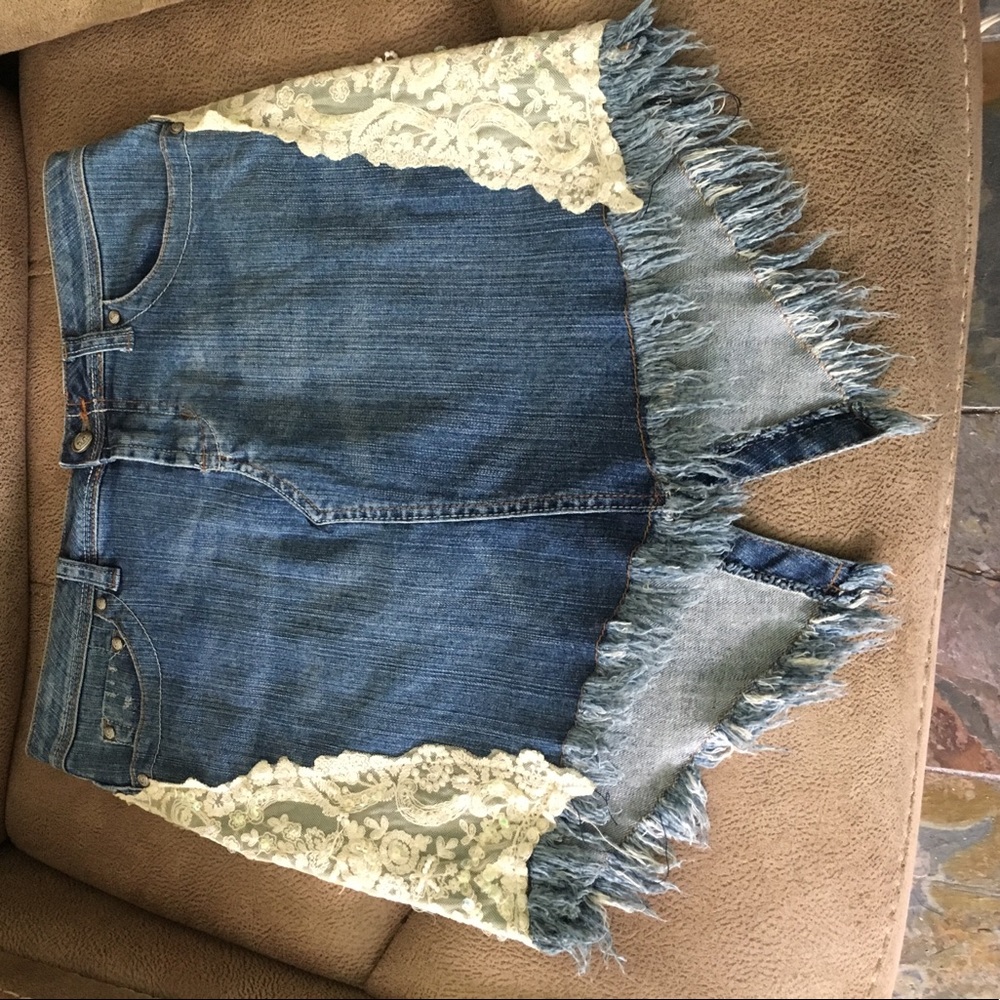 Candies Size 7 Jean Skirt with Lace