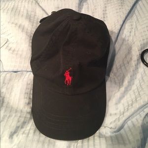 Black polo hat