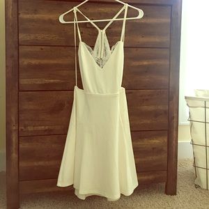 PERFECT EVENING IVORY LACE SKATER DRESS