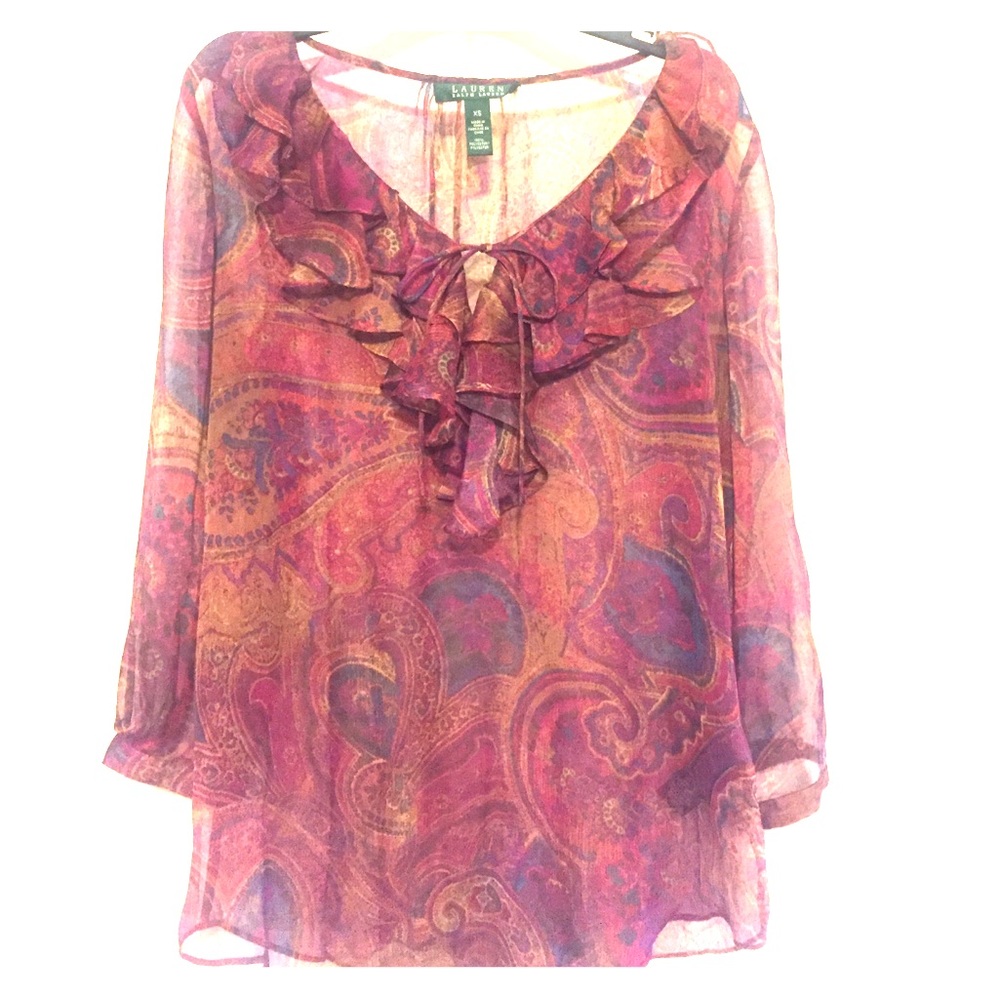 Ralph Lauren ruffled chiffon blouse