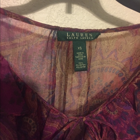 Ralph Lauren ruffled chiffon blouse - Picture 2 of 3