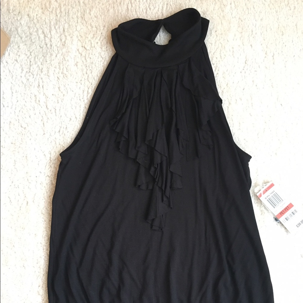 INC Black Halter Top ~ Size Petite Petite NWT
