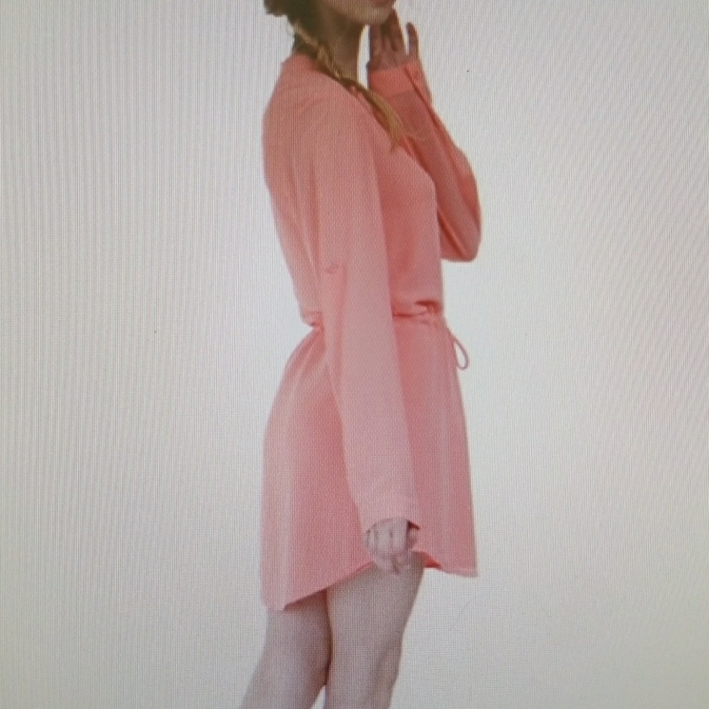 Coral Drawstring Dress