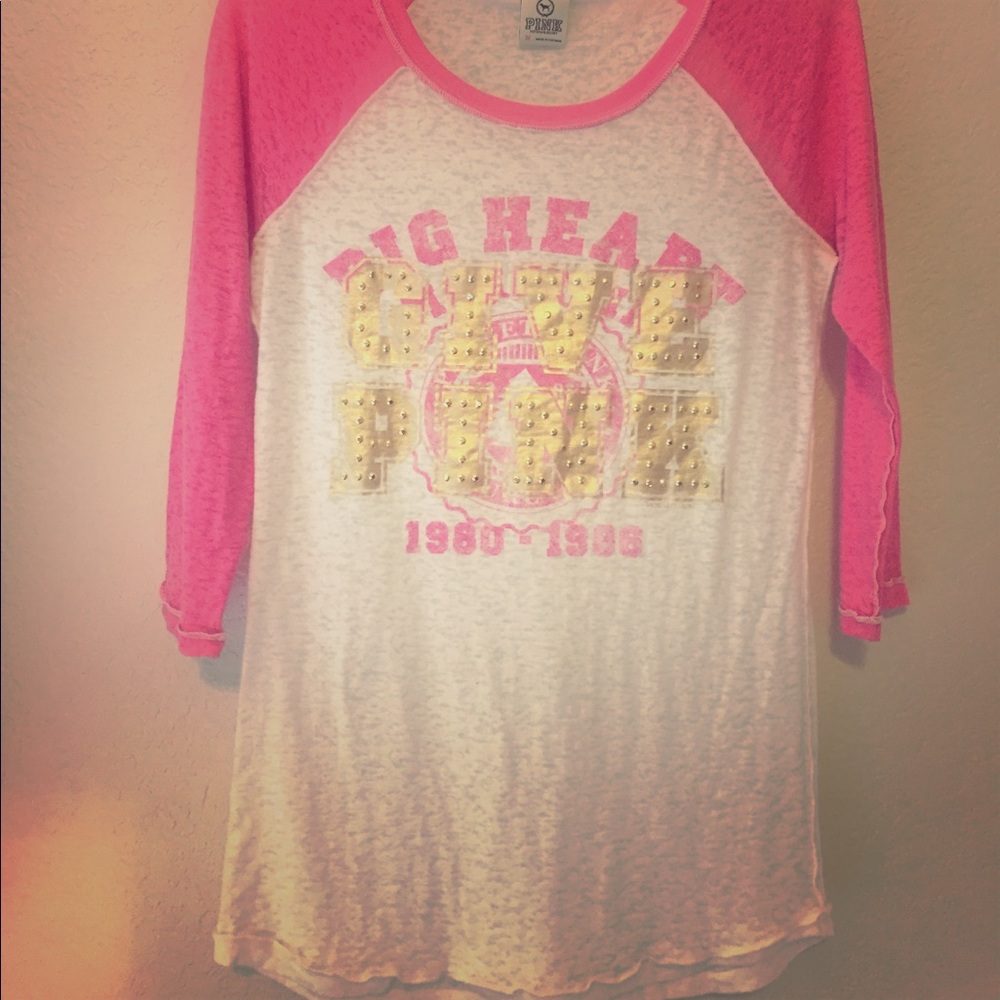 Victoria's Secret PINK studded burnout tee