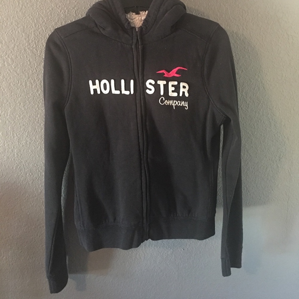 Hollister furry zip up