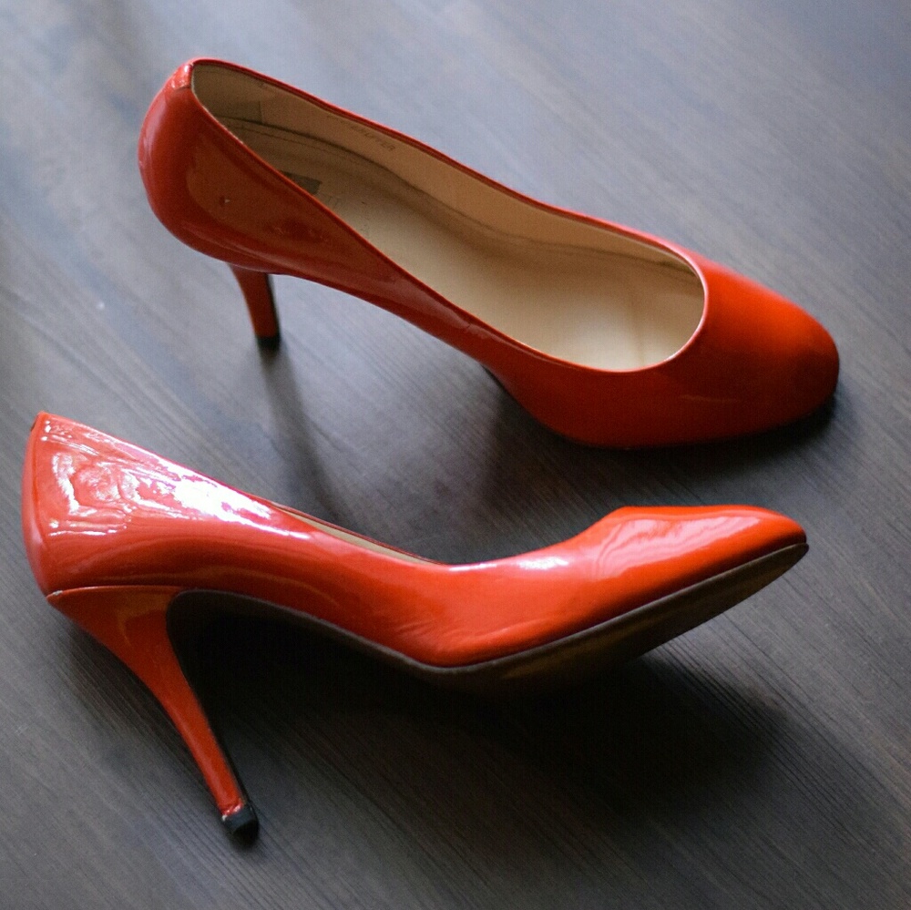 J.Crew Classic Patent Leather Orange Pumps