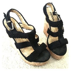 Black Platform Wedges