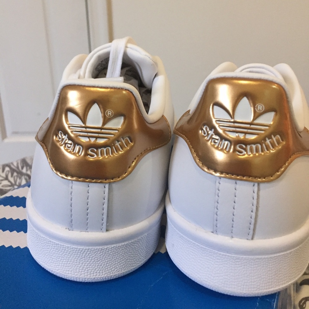 Size 9 Gold Adidas Stan Smith Sneakers