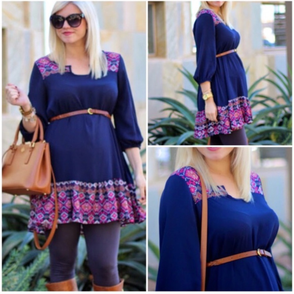 Blue maternity tunic