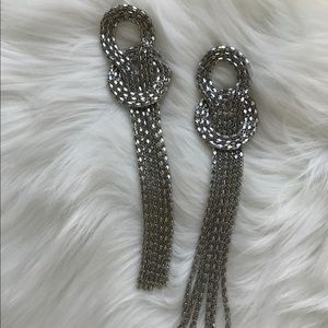 💕Bebe Knotted Silver Earrings💋