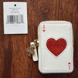 Kate Spade "place your bets" ace of hearts pouch