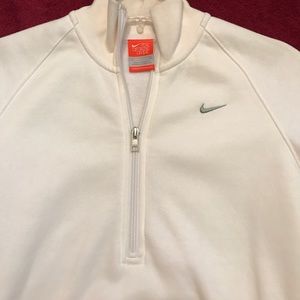 Nike White Pullover Sweatshirt w/ Half-Zipper