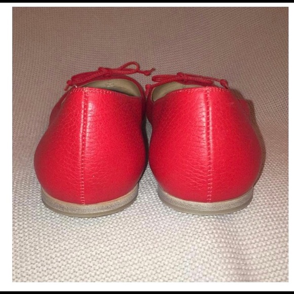 Fendi Ruby Red Leather Flats Size 9 1/2 - Picture 3 of 8