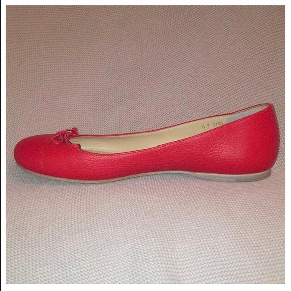 Fendi Ruby Red Leather Flats Size 9 1/2 - Picture 6 of 8
