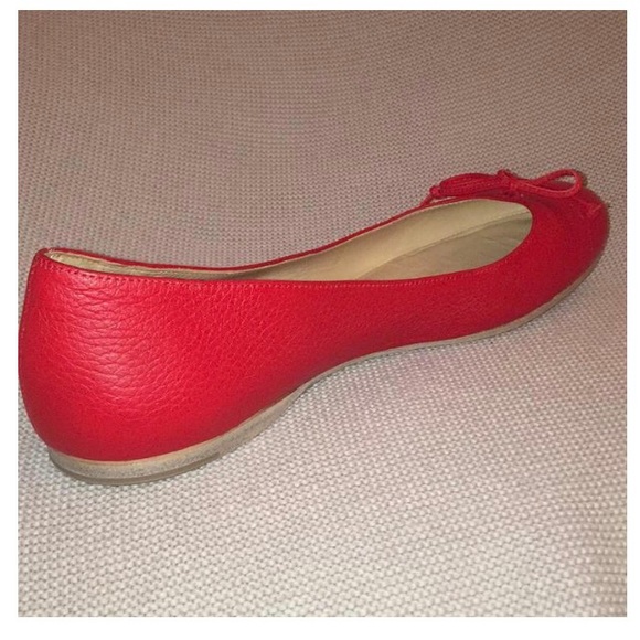 Fendi Ruby Red Leather Flats Size 9 1/2 - Picture 7 of 8