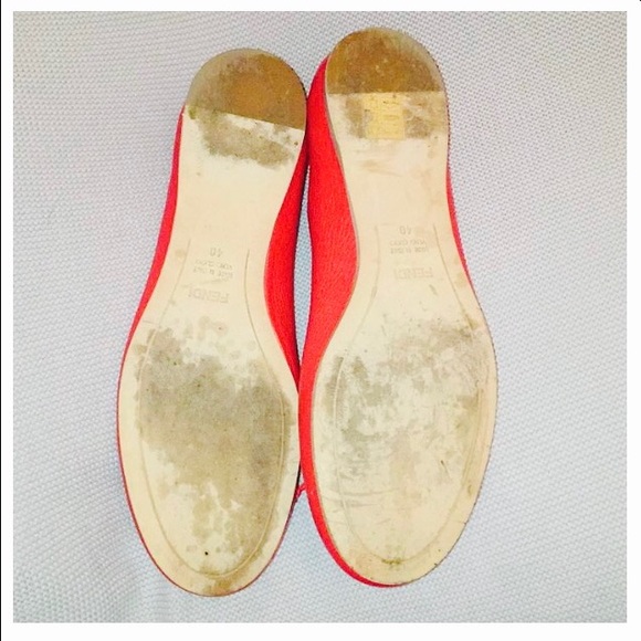 Fendi Ruby Red Leather Flats Size 9 1/2 - Picture 8 of 8