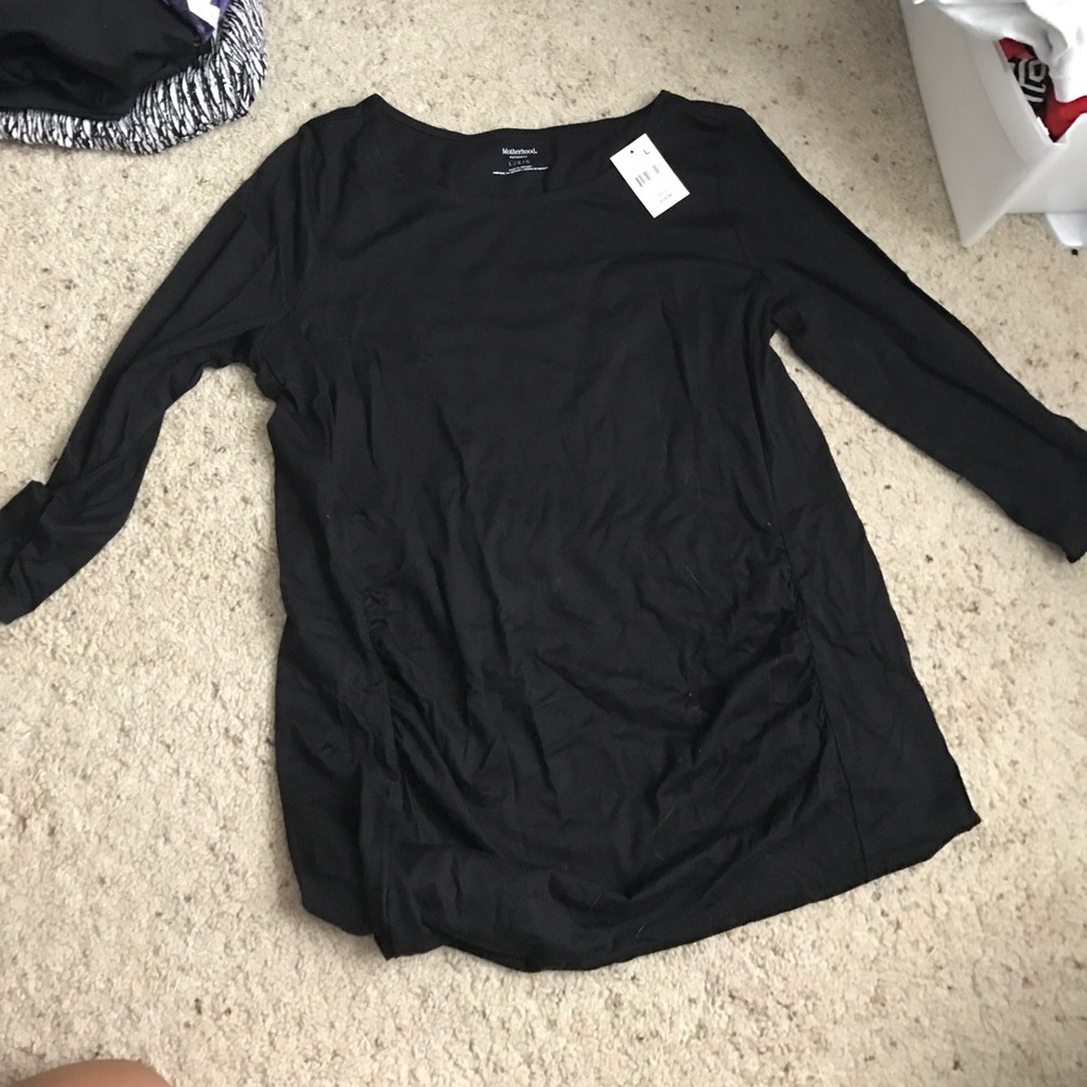 Motherhood Maternity black 3/4 shirt NWT size L