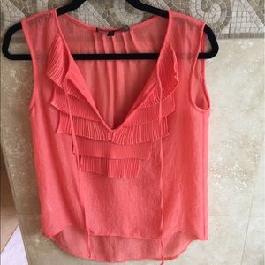 BCBG linen poppy color tank size XS