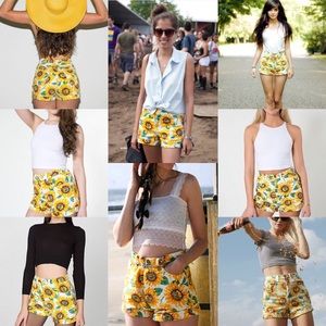 American Apparel Sunflower Print Shorts