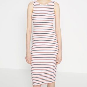 ZARA striped midi with low cut back