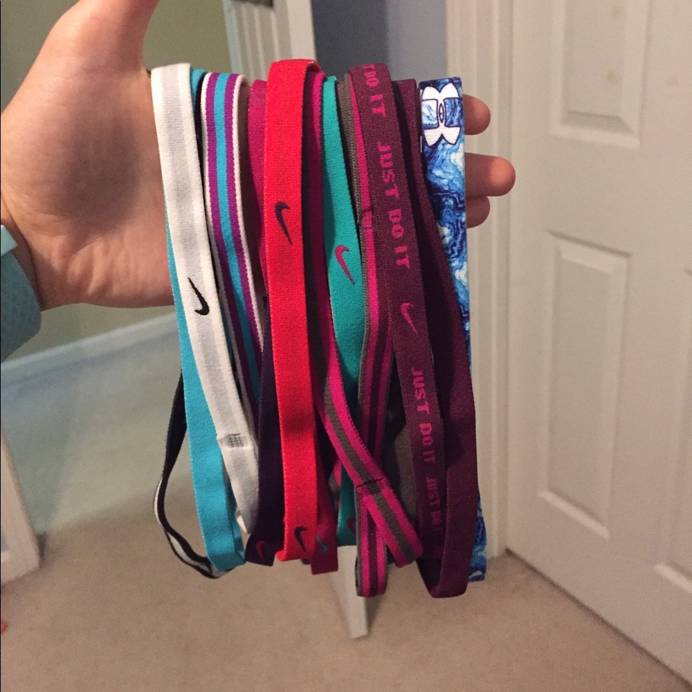 Nike and one Under Armor headband