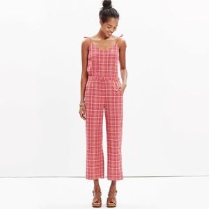Madewell plaid biopic jumpsuit