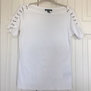Lauren Ralph Lauren white boat neck tee