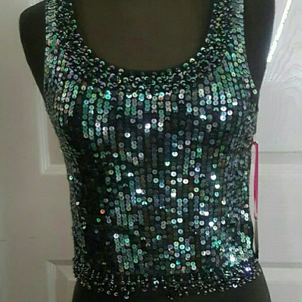 Forever 21 ab color sequins top sleeveless