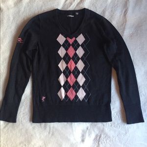 Ashworth Womens cotton v-neck sweater