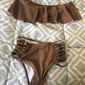 Bronze 2 piece bathing suit