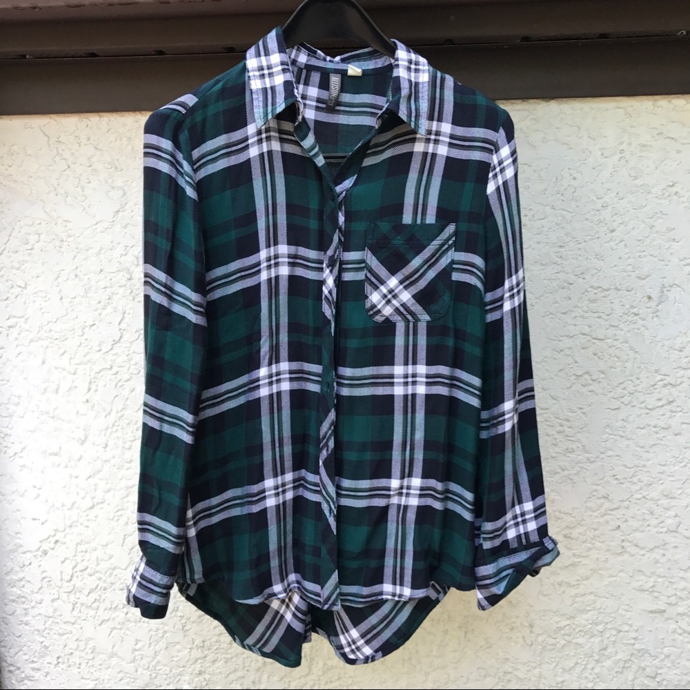 Allison Joy lightweight plaid shirt.