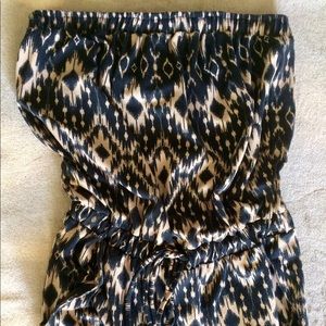 Strapless print jumpsuit
