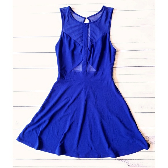 silence + noise Dresses & Skirts - Silence + Noise Colbolt sheer cutout skater dress