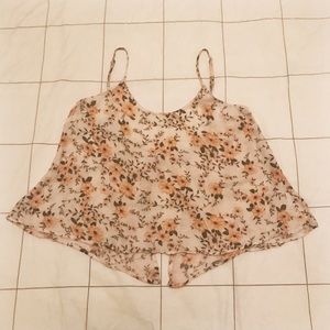 🍑 cream floral open back tank 🍑