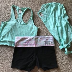 *bundle* VSPink yoga short, tank top, shirt