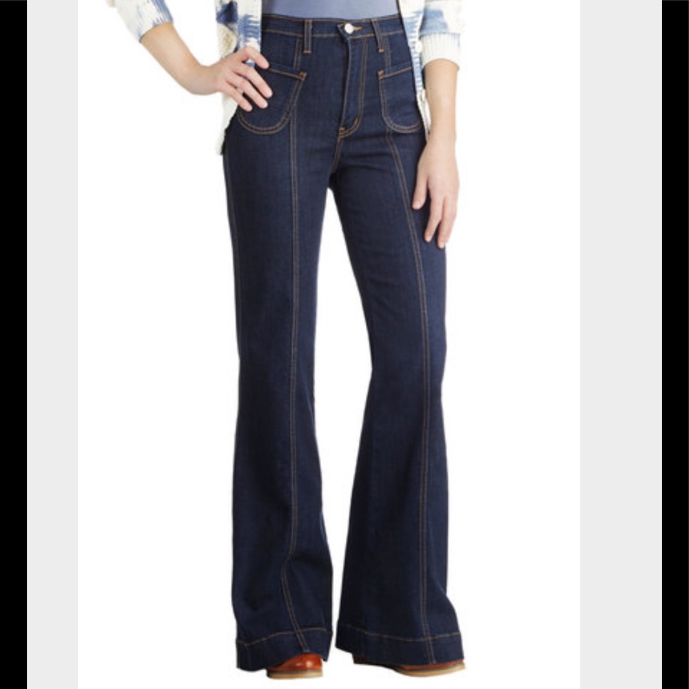 ModCloth high waisted bell bottoms.
