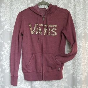 VANS burgundy maroon zip hoodie