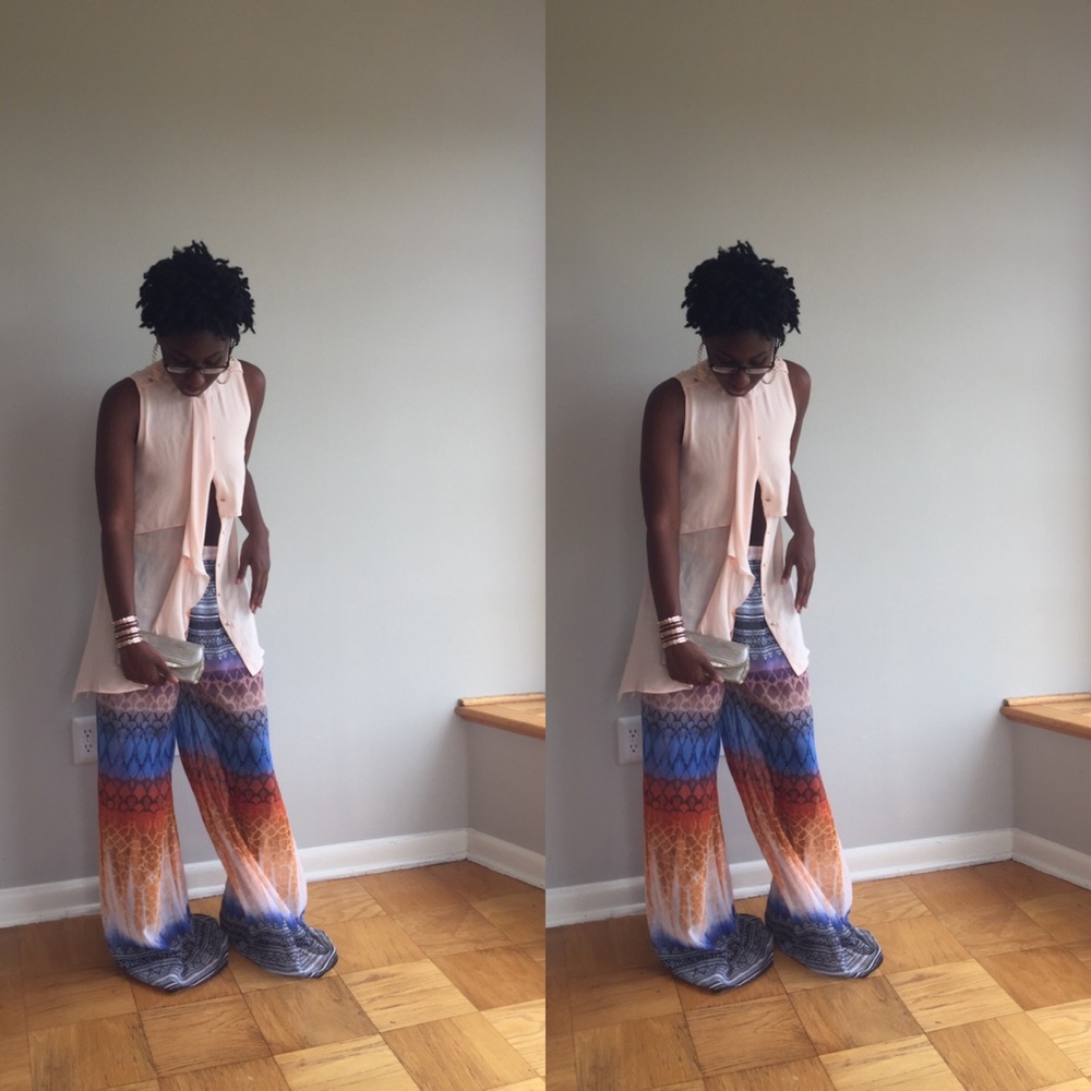 SOLD Bebe Multi Pleated Waist Wide Leg Pants