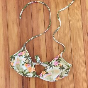 Tropical Patterned Roxy Bikini Top