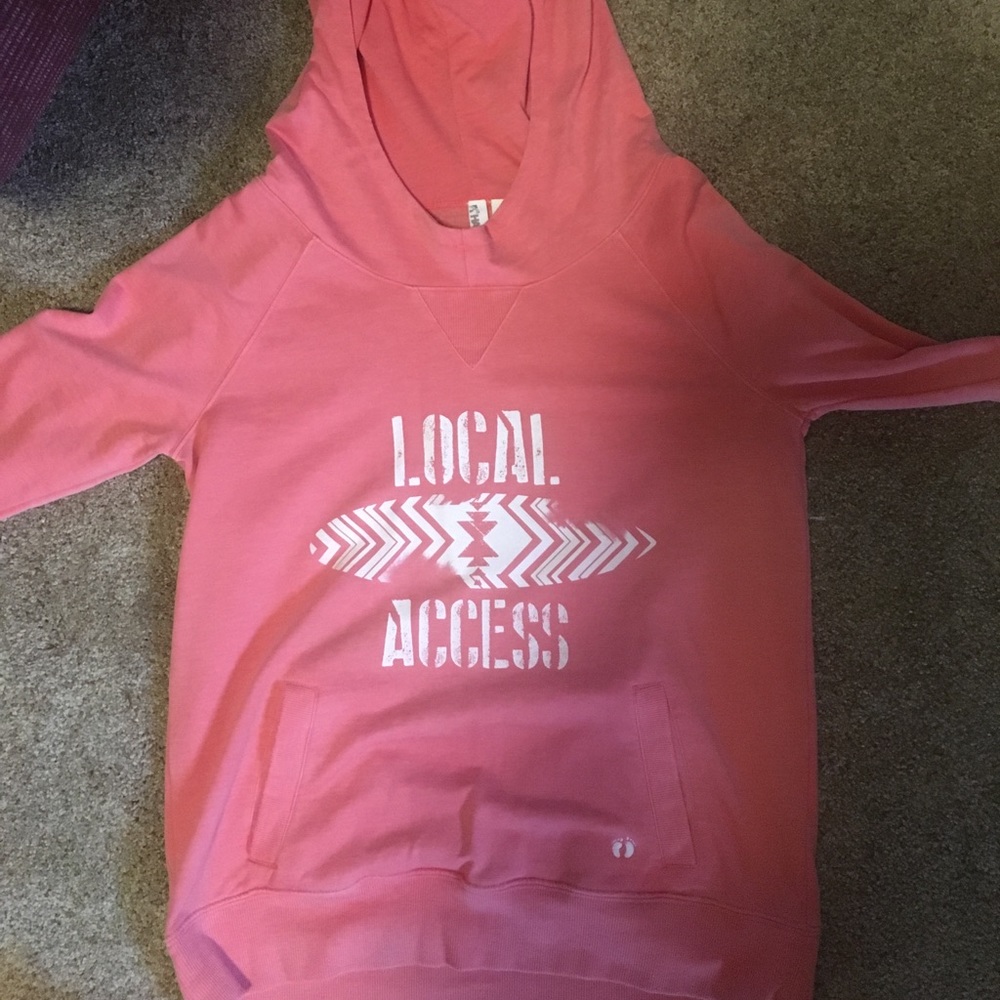 Coral lightweight hooded sweatshirt