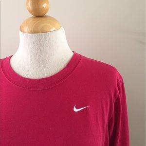 Vintage Pink Embroidered Long Sleeve Nike Tee