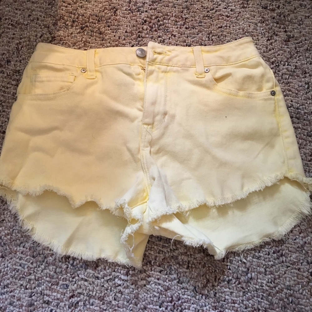 Yellow high waisted shorts
