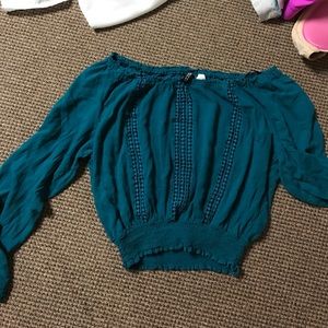 Blue off the shoulder top