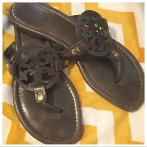 Dark Brown Tory Burch Miller Sandals