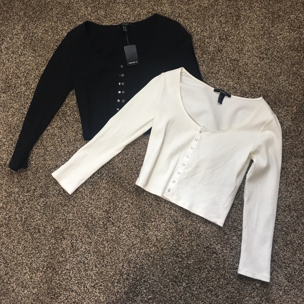 Black and White Crop Tops