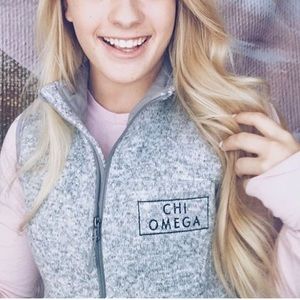 NWT theta sorority grey vest