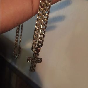 Gold Studded Cross Necklace