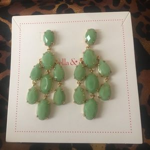 Stella & Dot mint green chandelier earrings