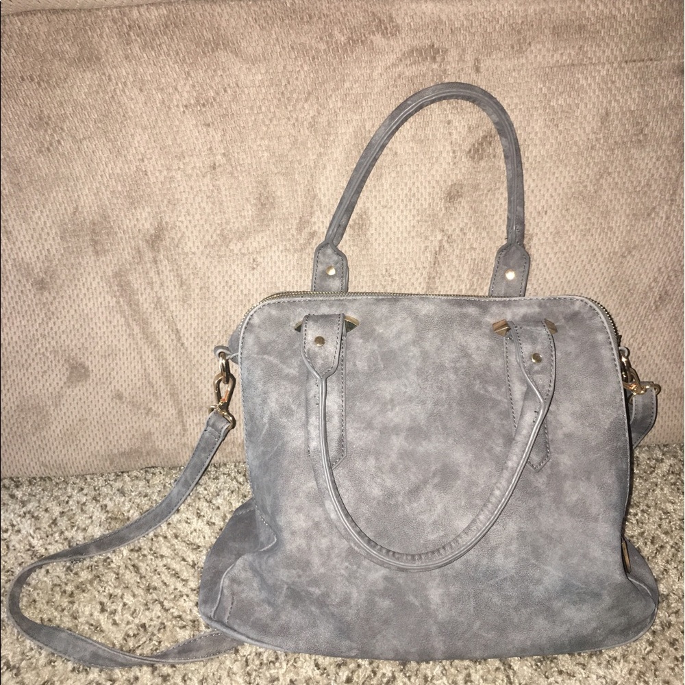 Super cute! 3compartment suede satchel